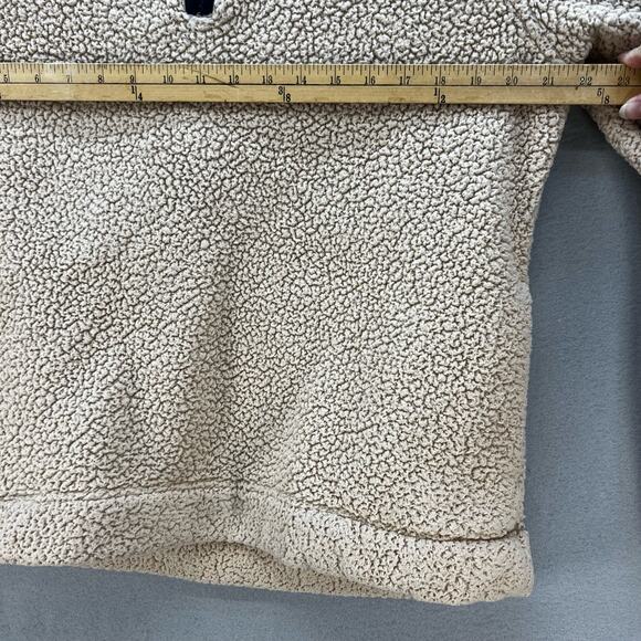 Tommy Hilfiger Sherpa Fleece Women's L Beige Quarter Zip Cozy Normcore Winter - Picture 5 of 8